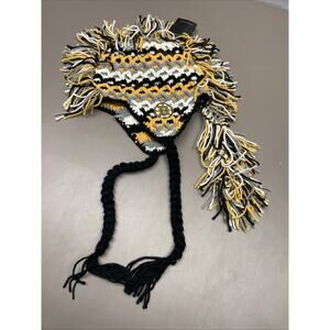 OTH Boston Bruins NHL Old Time Hockey Team Crochet Mohawk Knit Winter Hat